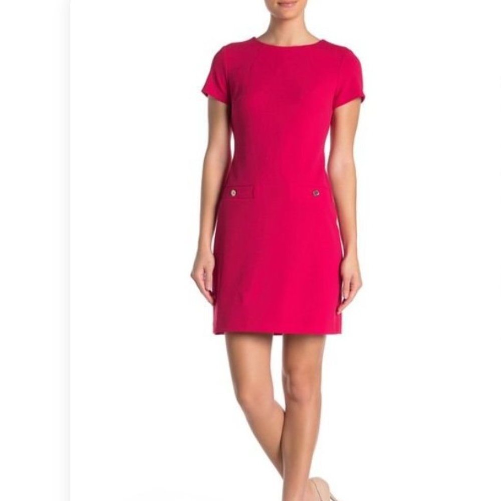 Tommy Hilfiger Red Sheath Short Sleeve Dress_Size 14